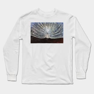 White Peacock Illustration Long Sleeve T-Shirt